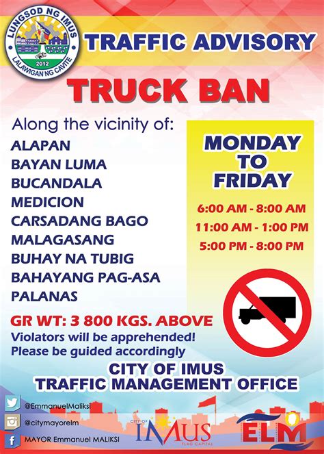 Advisory from the City of Imus .